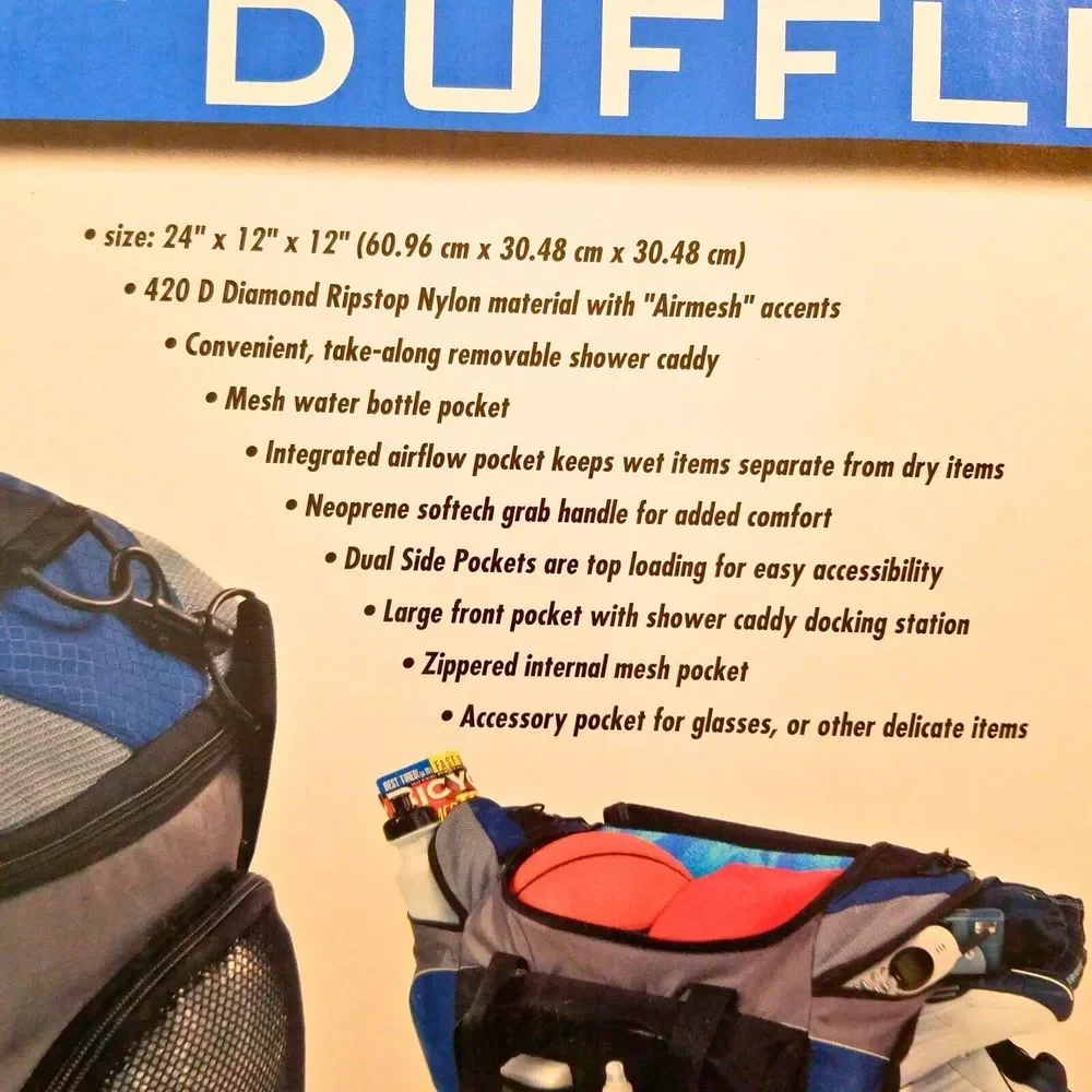 Champion G.T.C Action Blue Gray Black Nylon Duffel Bag 24